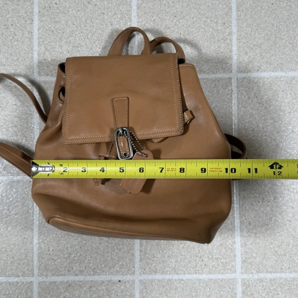 Vintage Coach Tan Leather Legacy Backpack Flap Drawstring Shoulder Bag L2W-9858